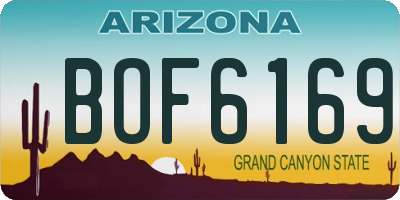 AZ license plate BOF6169