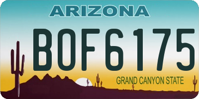 AZ license plate BOF6175