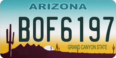 AZ license plate BOF6197