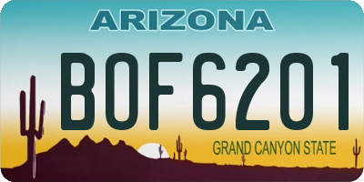 AZ license plate BOF6201