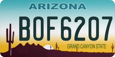 AZ license plate BOF6207