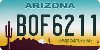 AZ license plate BOF6211