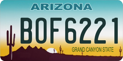 AZ license plate BOF6221
