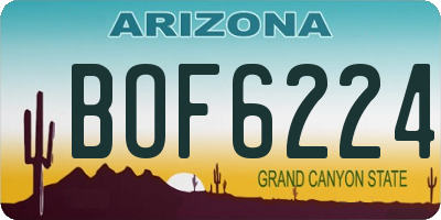 AZ license plate BOF6224