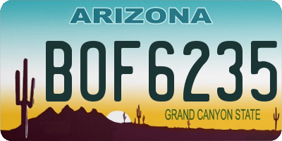 AZ license plate BOF6235