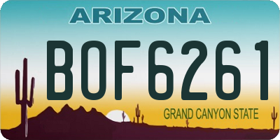 AZ license plate BOF6261