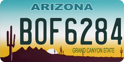 AZ license plate BOF6284