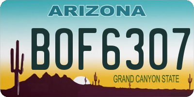 AZ license plate BOF6307