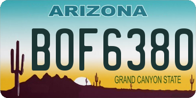AZ license plate BOF6380