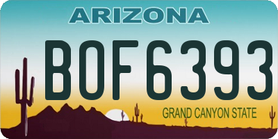 AZ license plate BOF6393