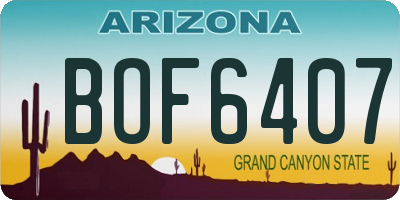 AZ license plate BOF6407