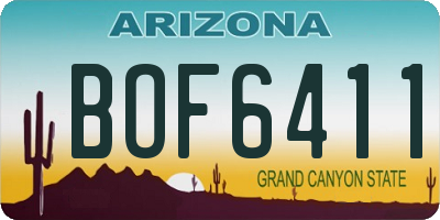 AZ license plate BOF6411