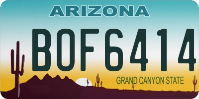 AZ license plate BOF6414