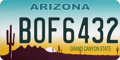 AZ license plate BOF6432