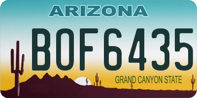 AZ license plate BOF6435