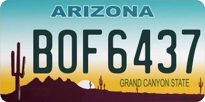 AZ license plate BOF6437