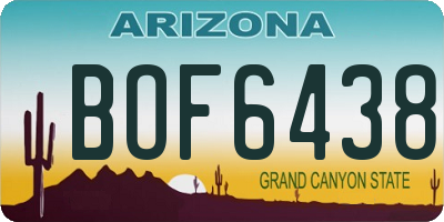 AZ license plate BOF6438