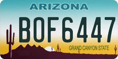 AZ license plate BOF6447
