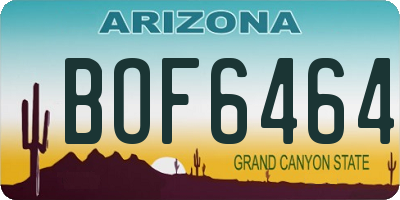 AZ license plate BOF6464