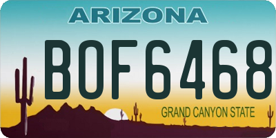 AZ license plate BOF6468