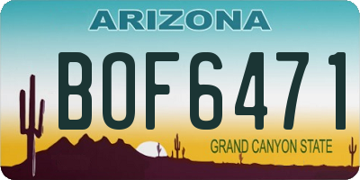 AZ license plate BOF6471