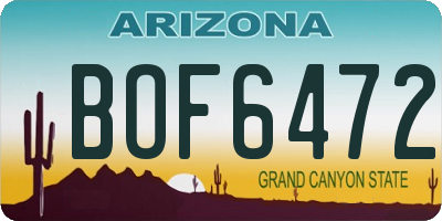 AZ license plate BOF6472