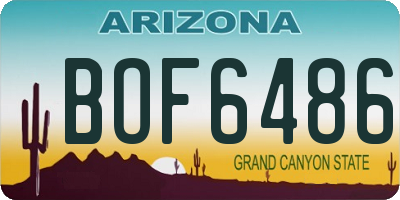AZ license plate BOF6486