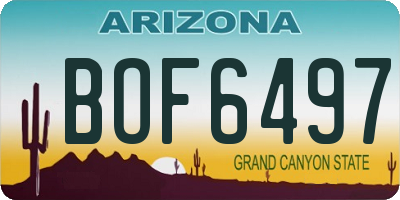 AZ license plate BOF6497