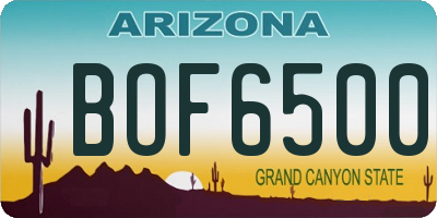 AZ license plate BOF6500