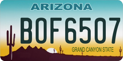 AZ license plate BOF6507