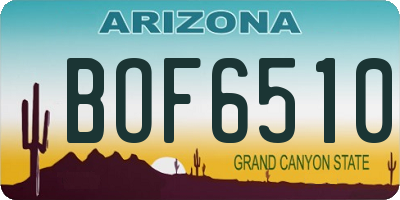 AZ license plate BOF6510