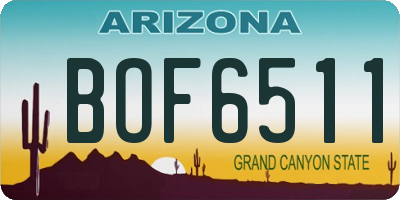AZ license plate BOF6511