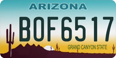 AZ license plate BOF6517
