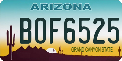 AZ license plate BOF6525