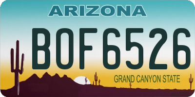 AZ license plate BOF6526