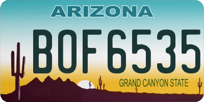 AZ license plate BOF6535