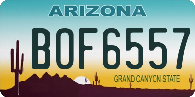 AZ license plate BOF6557