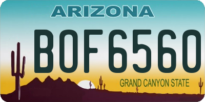 AZ license plate BOF6560
