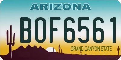 AZ license plate BOF6561