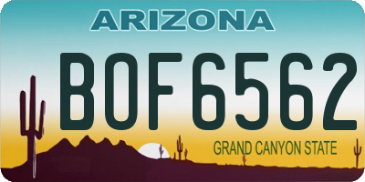 AZ license plate BOF6562