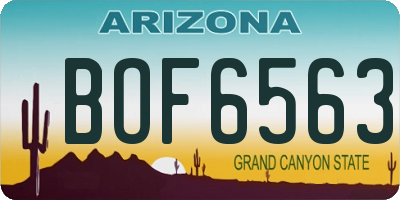AZ license plate BOF6563
