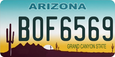 AZ license plate BOF6569