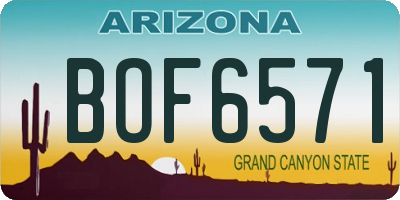 AZ license plate BOF6571