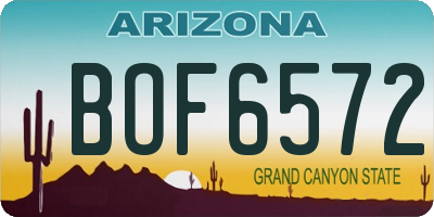 AZ license plate BOF6572