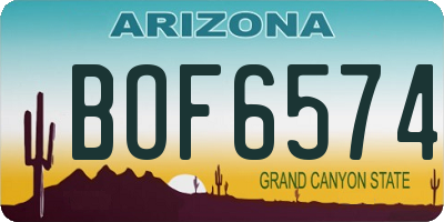 AZ license plate BOF6574