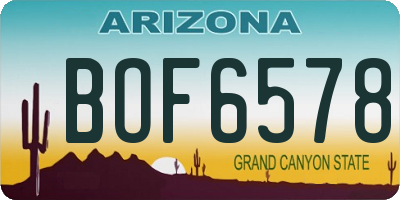 AZ license plate BOF6578
