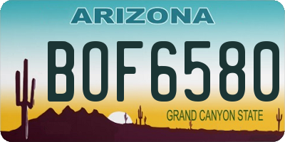 AZ license plate BOF6580