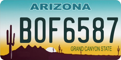 AZ license plate BOF6587