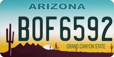 AZ license plate BOF6592