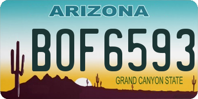 AZ license plate BOF6593
